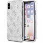 Guess 4G Solid Glitter bleščeč ovitek za iPhone X / XS - srebro
