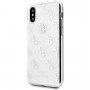 Guess 4G Solid Glitter bleščeč ovitek za iPhone X / XS - srebro