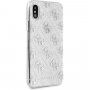 Guess 4G Solid Glitter bleščeč ovitek za iPhone X / XS - srebro