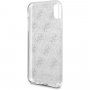 Guess 4G Solid Glitter bleščeč ovitek za iPhone X / XS - srebro