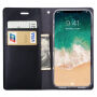 Usnjena torba MERCURY s predelkom za dokumente in stojalom iPhone X / iPhone X - črna