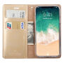 Usnjena torba MERCURY s predelkom za dokumente in stojalom iPhone X / iPhone X - zlato