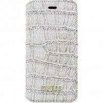 Guess Shiny Croco Book flip etui za iPhone 6 / 6S - bež
