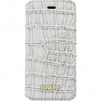 Guess Shiny Croco Book flip etui za iPhone 5 / 5S / SE (2016) - bež