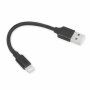 Pleten podatkovni in polnilni kabel USB-A 2.0 / Lightning za iPhone / iPad / iPod / AirPods - 13 cm - črna