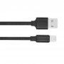Pleten podatkovni in polnilni kabel USB-A 2.0 / Lightning za iPhone / iPad / iPod / AirPods - 13 cm - črna