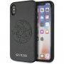 Guess Saffiano ovitek z logotipom za iPhone X / XS - črna