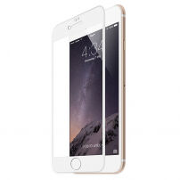 HAT PRINCE kaljeno 3D steklo za celoten obod telefona za iPhone 8/7 - 0,2 mm - bela