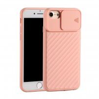 Ovitek z drsnim pokrovom objektiva kamere za iPhone 6 Plus / 6 Plus / 7 Plus / 8 Plus - lososova