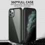 Ipaky zaščitni ovitek iz mehke plastike in iz kaljenega stekla za iPhone 11 Pro Max - črna