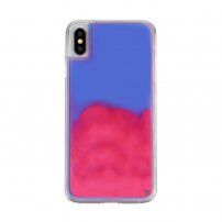 Prelivajoči ovitek, ki se sveti v temi za iPhone XS Max - modra-fuksija