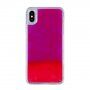 Prelivajoči ovitek, ki se sveti v temi za iPhone XS Max - vijolično-rdeča