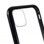 Etui za celoten telefon iz kaljenega stekla s kovinskim okvirjem za iPhone 11 Pro - črna