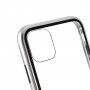 Etui za celoten telefon iz kaljenega stekla s kovinskim okvirjem za iPhone 11 Pro - srebro