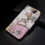 Flip etui roza retro avtomobil za iPhone 7/8/SE (2020) - barvita
