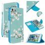 Flip etui belih cvetov za iPhone 7/8/SE (2020) - modro