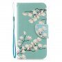 Flip etui belih cvetov za iPhone 7/8/SE (2020) - modro