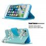 Flip etui belih cvetov za iPhone 7/8/SE (2020) - modro