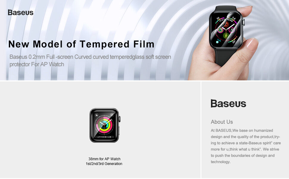 BASEUS kaljeno steklo za Apple Watch 38mm
