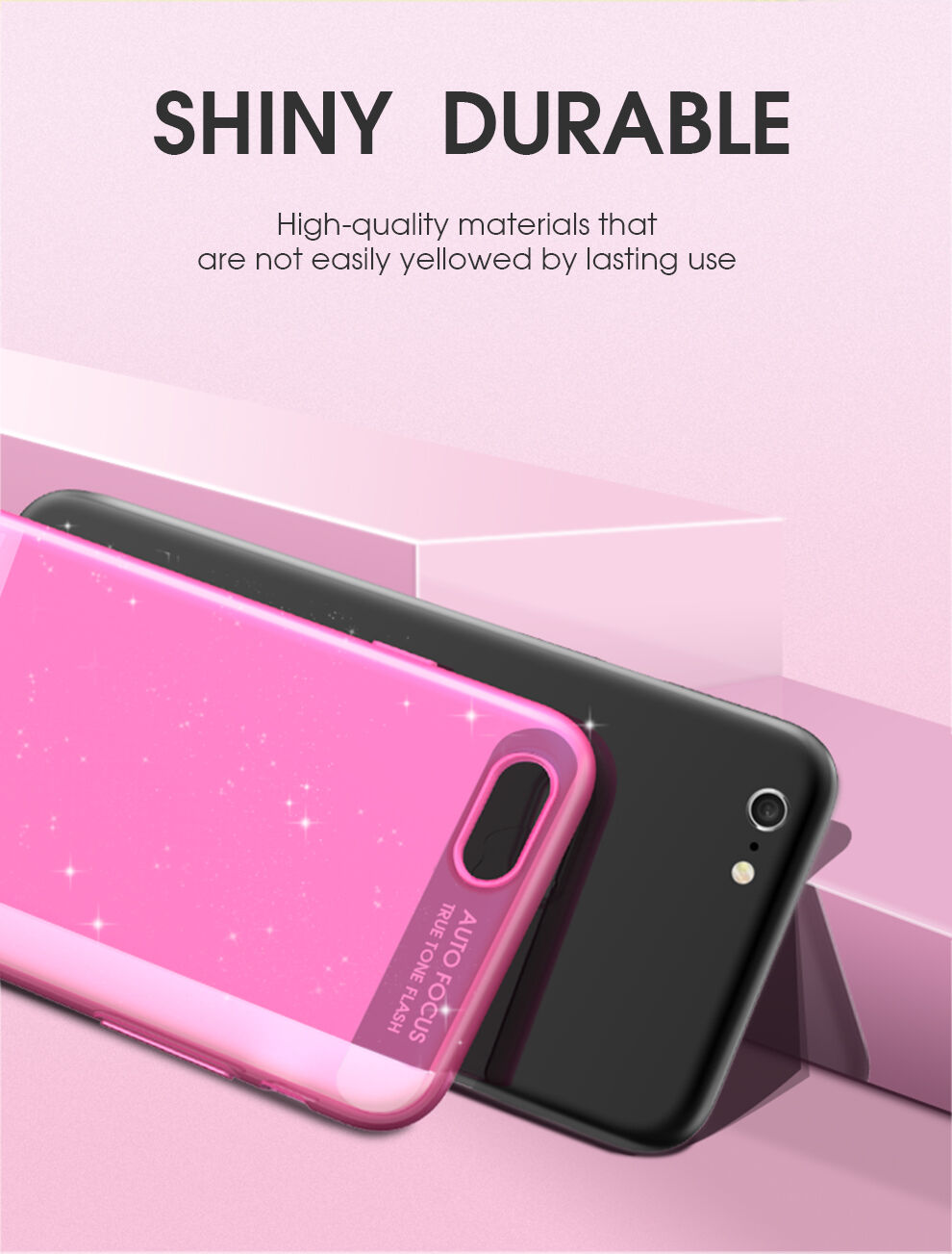 X-level bleščeč ovitek iz mehke plastike za iPhone 6 / 6S - črna