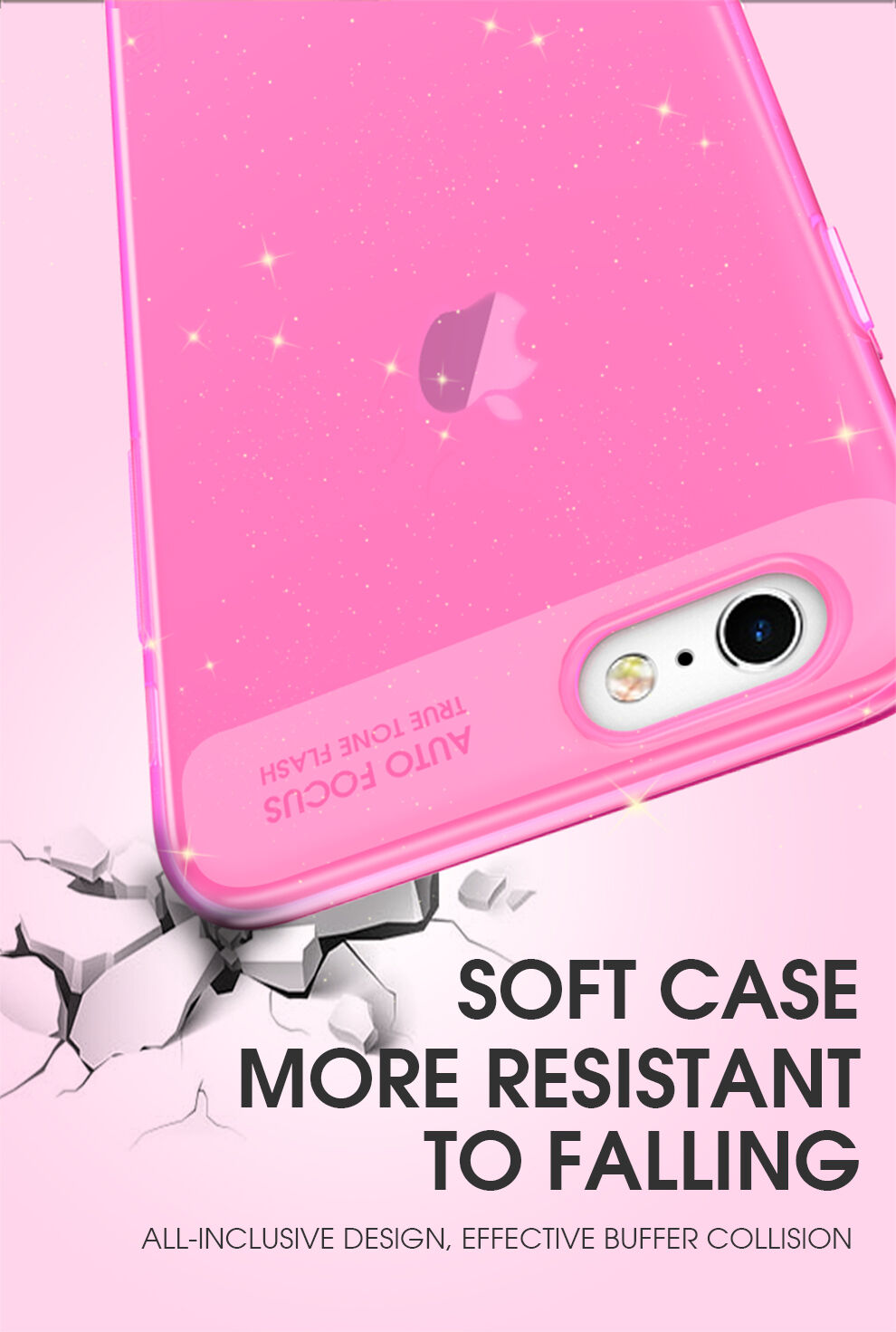X-level bleščeč ovitek iz mehke plastike za iPhone 6 / 6S - črna