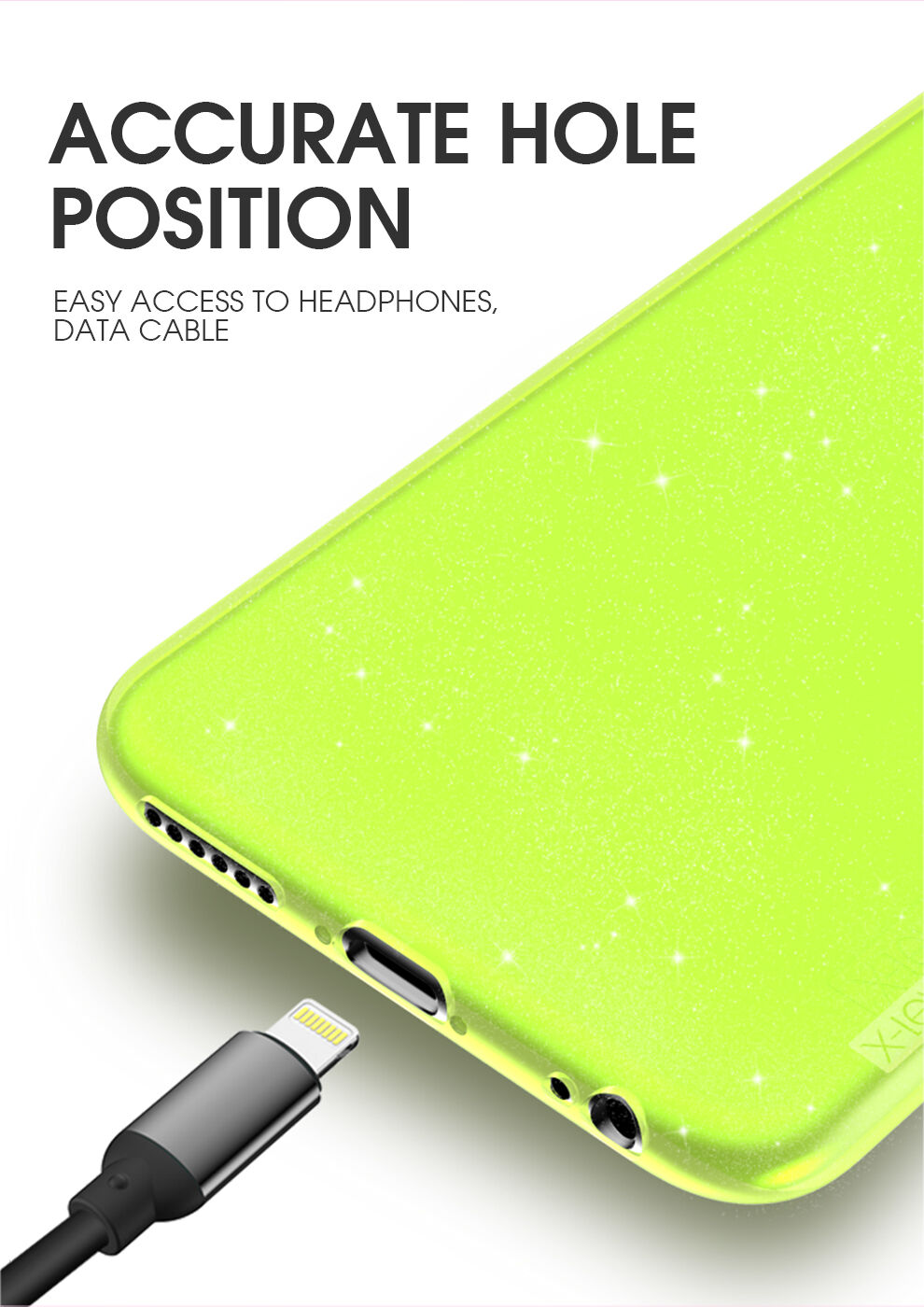 X-level bleščeč ovitek iz mehke plastike za iPhone 6 / 6S - črna