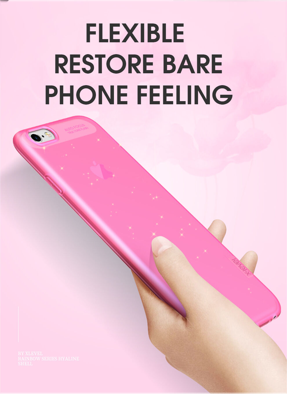 X-level bleščeč ovitek iz mehke plastike za iPhone 6 / 6S - črna