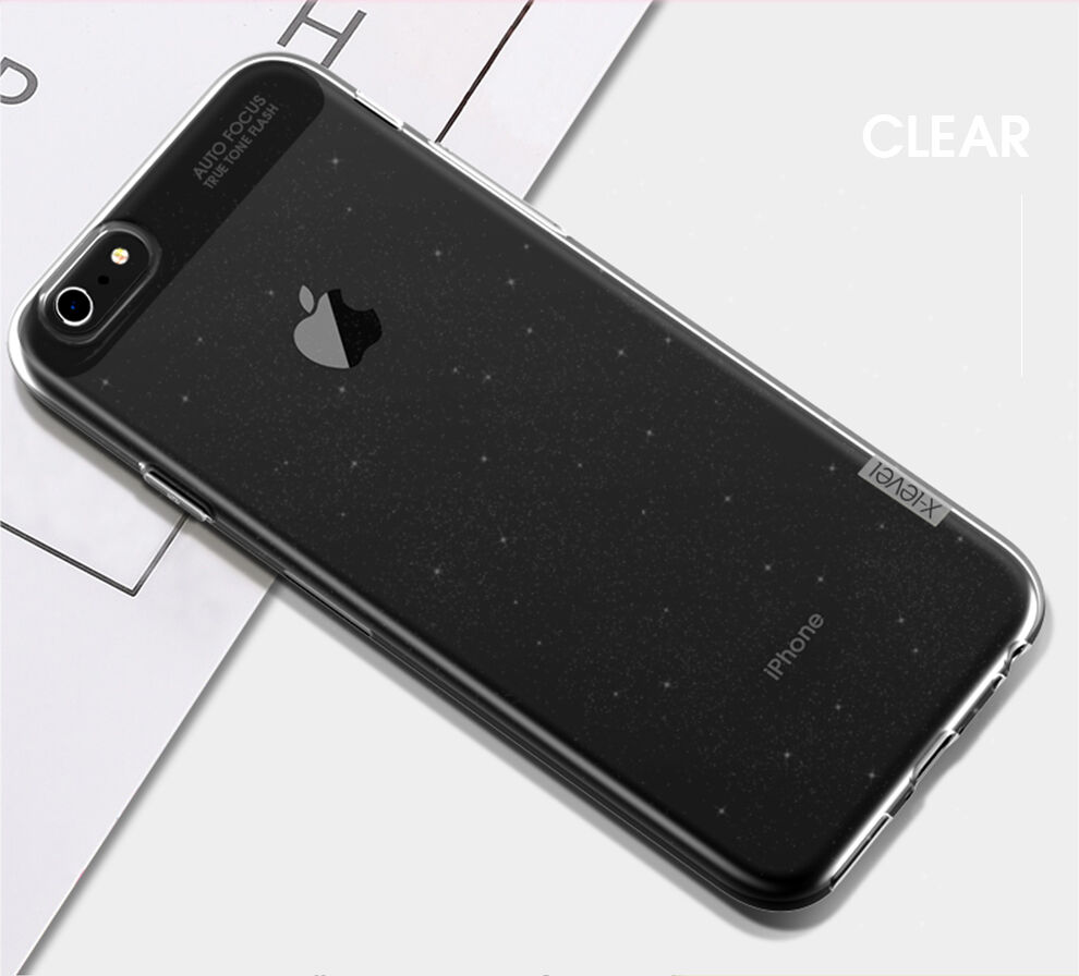 X-level bleščeč ovitek iz mehke plastike za iPhone 6 / 6S - črna