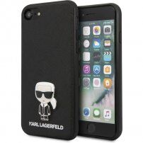 Karl Lagerfeld Saffiano Iconic ovitek za iPhone 7/8/SE (2020) - črna