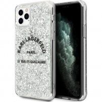 Karl Lagerfeld St. Guillaume Glitter ovitek za iPhone 11 Pro Max - srebro