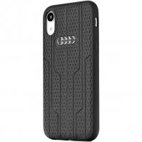 Audi originalni ovitek iz PU usnja z logotipom za iPhone XR - črna