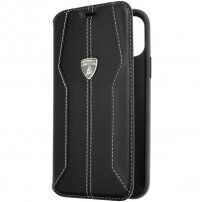 Lamborghini Huracan originalni usnjeni etui za iPhone 11 Pro - črna