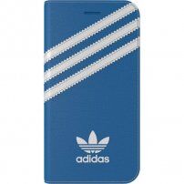 Adidas originalni flip etui z logotipom in črtami za iPhone 7/8/SE (2020) - modro-bela