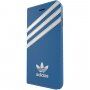 Adidas originalni flip etui z logotipom in črtami za iPhone 7/8/SE (2020) - modro-bela