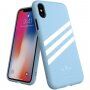 Adidas originalni ovitek s tekstilno povšino za iPhone X / XS - svetlo modra