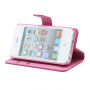 Magnetno etui / ovitek s stojalom in reže za kartice Apple iPhone 4 / 4S - roza