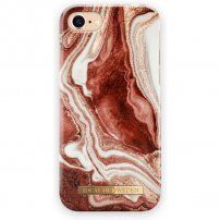 iDeal Of Sweden marmoriran ovitek za iPhone 6 / 6S / 7 / 8 / SE (2020/2022) - rdeče-zlata