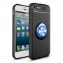 Ovitek z kovinskim stojalom primernim za magnetno držalo za iPhone 5 / 5S / SE (2016) - črno-modra