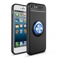 Ovitek z kovinskim stojalom primernim za magnetno držalo za iPhone 5 / 5S / SE (2016) - črno-modra