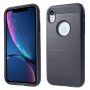 Pokrijte z brušeno teksturo za iPhone XR - črna