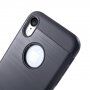 Pokrijte z brušeno teksturo za iPhone XR - črna