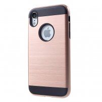 Pokrijte z brušeno teksturo za iPhone XR - roza-zlato