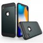 Trpežna prevleka iPhone XS Max - brušena tekstura - temno modra