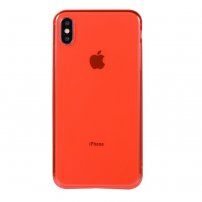 Prozorna mehka plastična prevleka za iPhone XS Max - rdeče