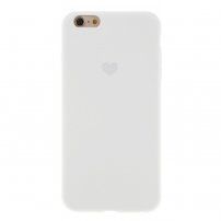 Silikonski ovitek s srčkom za iPhone 6 / 6S - bela