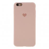 Silikonski ovitek s srčkom za iPhone 6 / 6S - roza