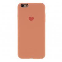 Silikonski ovitek s srčkom za iPhone 6 / 6S - oranžna