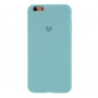 Silikonski ovitek s srčkom za iPhone 6 / 6S - svetlo modra