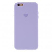 Silikonski ovitek s srčkom za iPhone 6 / 6S - lila