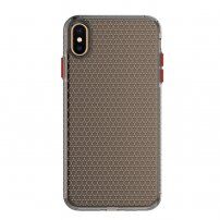 Prozorni ovitek s strukturo satja za iPhone XS Max - črna